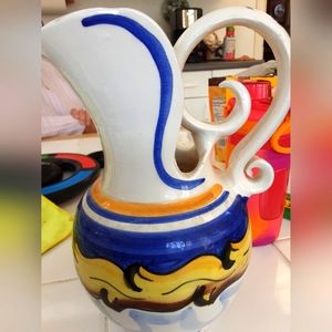 Ceramic hand painted pitcher
